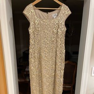 Gold cocktail dress size 14